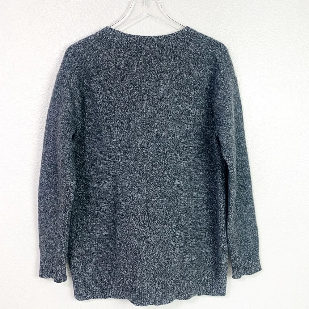 J. Crew Rugged Grey Heather Merino Wool Crewneck Sweater Size L